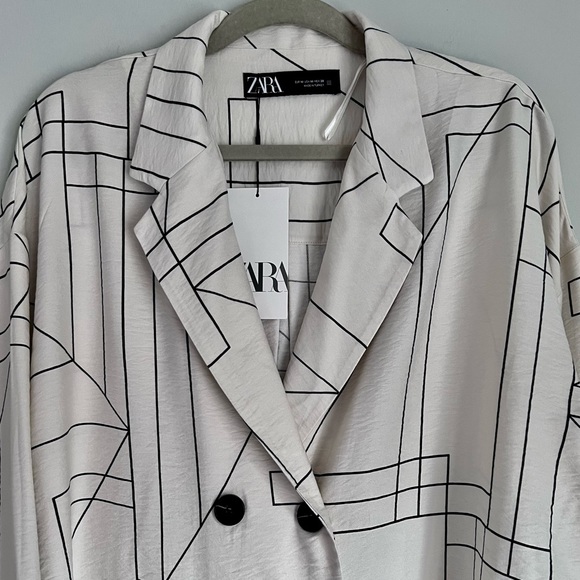 ZARA GEOMETRIC PRINT BLAZER - Picture 7 of 11